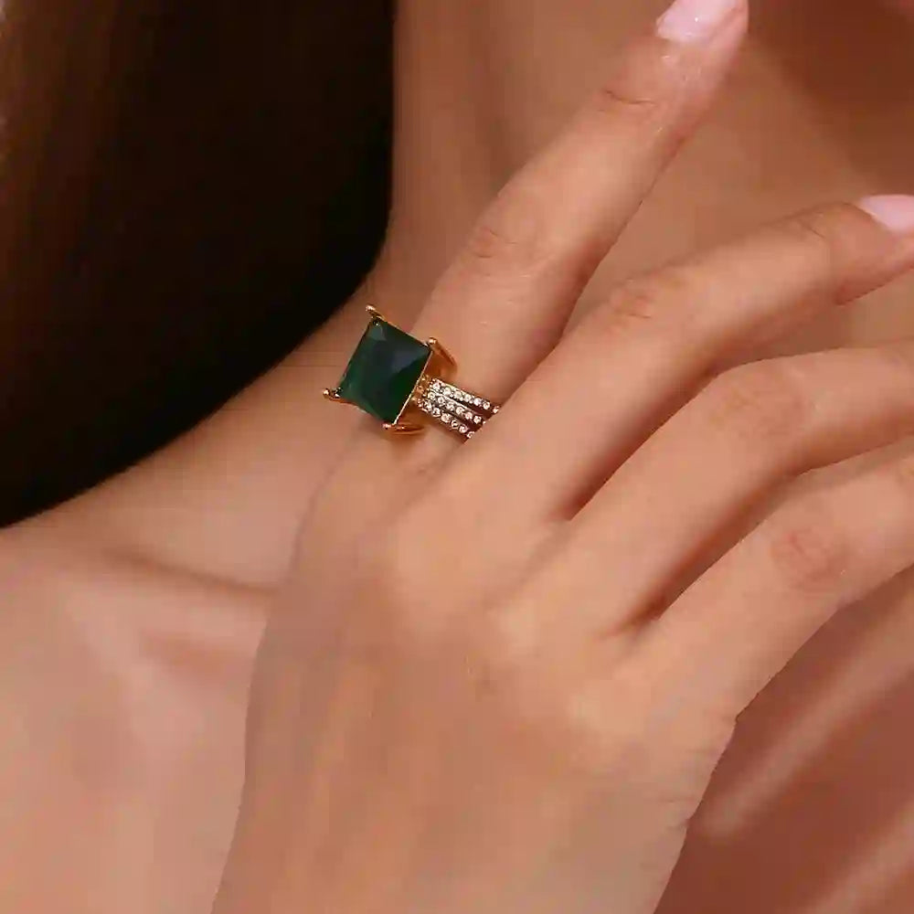 Emerald Elegance Statement Ring