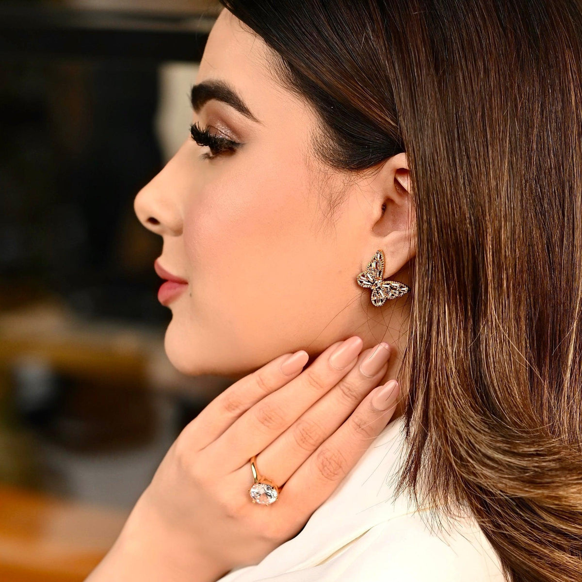 Gold Butterfly Earrings