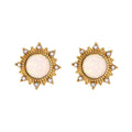 Pearl Sunburst Stud Earrings