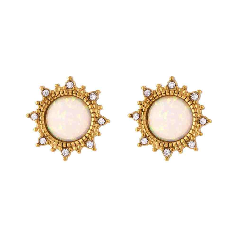 Pearl Sunburst Stud Earrings