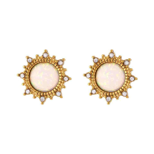 Pearl Sunburst Stud Earrings