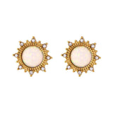 Pearl Sunburst Stud Earrings