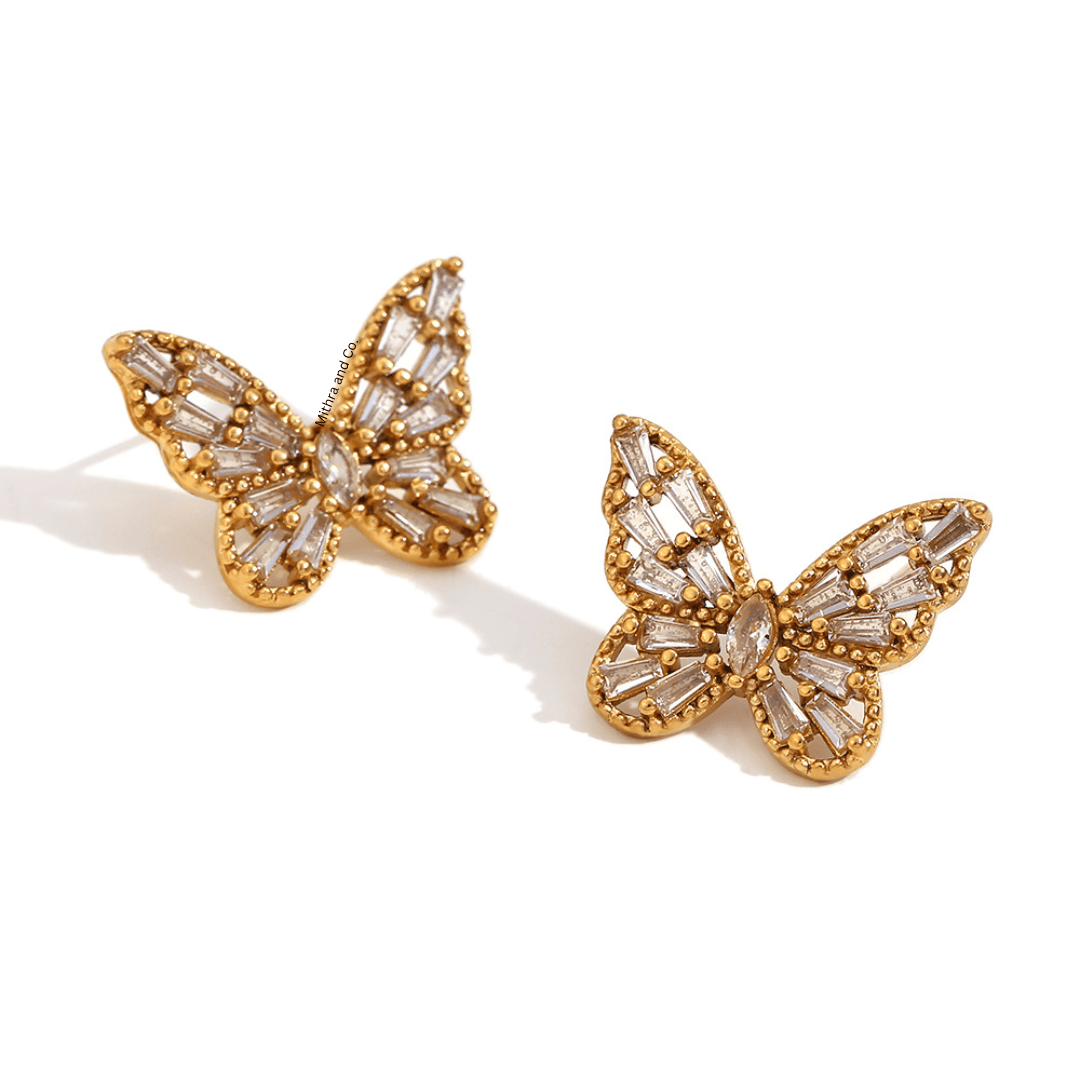 Gold Butterfly Earrings
