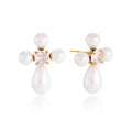 Pearl Drop Cluster Earrings