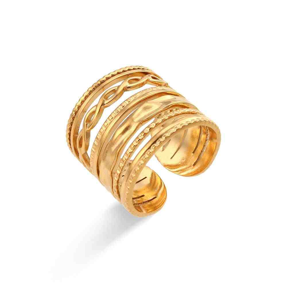 Elegant Multi-Layer Gold Ring
