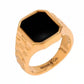 Luxury Black Square Dial Ring Watch for Women