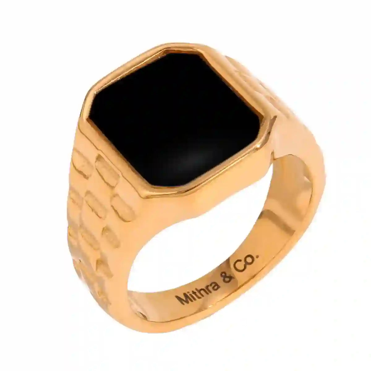 Luxury Black Square Dial Ring Watch for Women